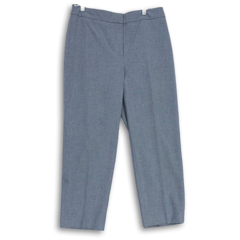 TALBOTS HERITAGE FLAT FRONT STRETCH ANKLE PANTS GRAY 2-EUC